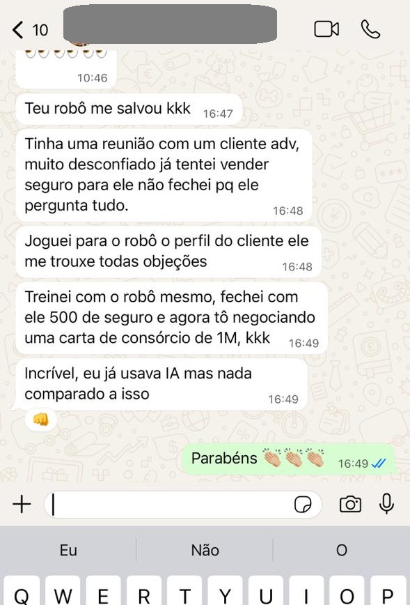 Depoimento aluno 1 — robô fechando carta
