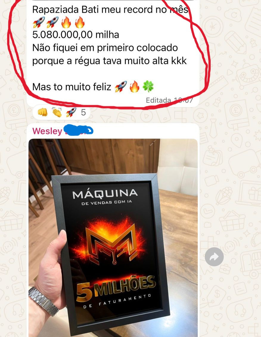 Wesley — record do mês de R$ 5 milhões